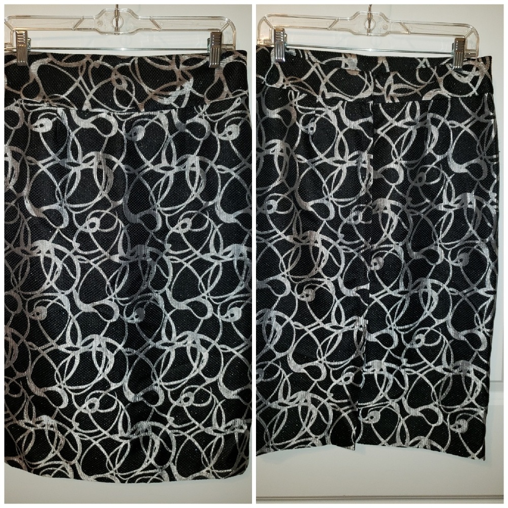 Grace Elements Black and Silver Pencil Skirt